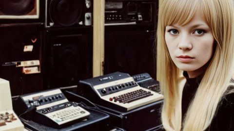 Grégory Chatonsky : « Avec l'IA, on ouvre de nouvelles portes vers des univers parallèles » 16 h 09 Une œuvre de Chatonsky reprenant Sylvie Vartan et l'esthétiques 60's