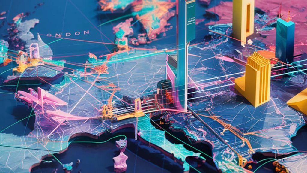 Une carte de L'Europe en 3D