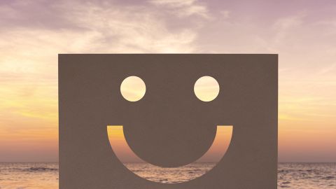 Un smiley et un soleil couchant