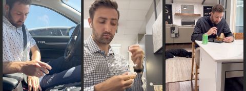 Normal fait des vidéos ! Ces influenceurs cartonnent en mettant en scène la banalité de leur vie de bureau Captures du compte TikTok @hubs.life