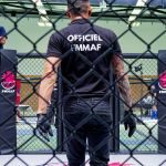 Un combat entre une jeune femme et un jeune homme du Marseille Fight Club