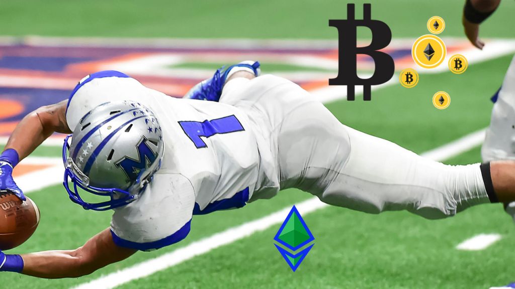 Des joeurus de vaseball e tdes cryptos Bitcoin et Ethereum