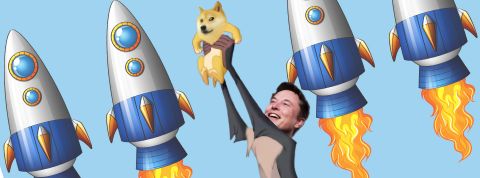 Le Dogecoin, l'autre fusée d'Elon Musk Elon Musk portant un chien Dogecoin à bout de bras