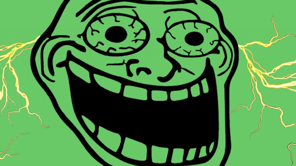 Un troll avec des éclairs sur fond vert