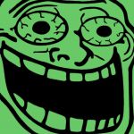 Un troll avec des éclairs sur fond vert