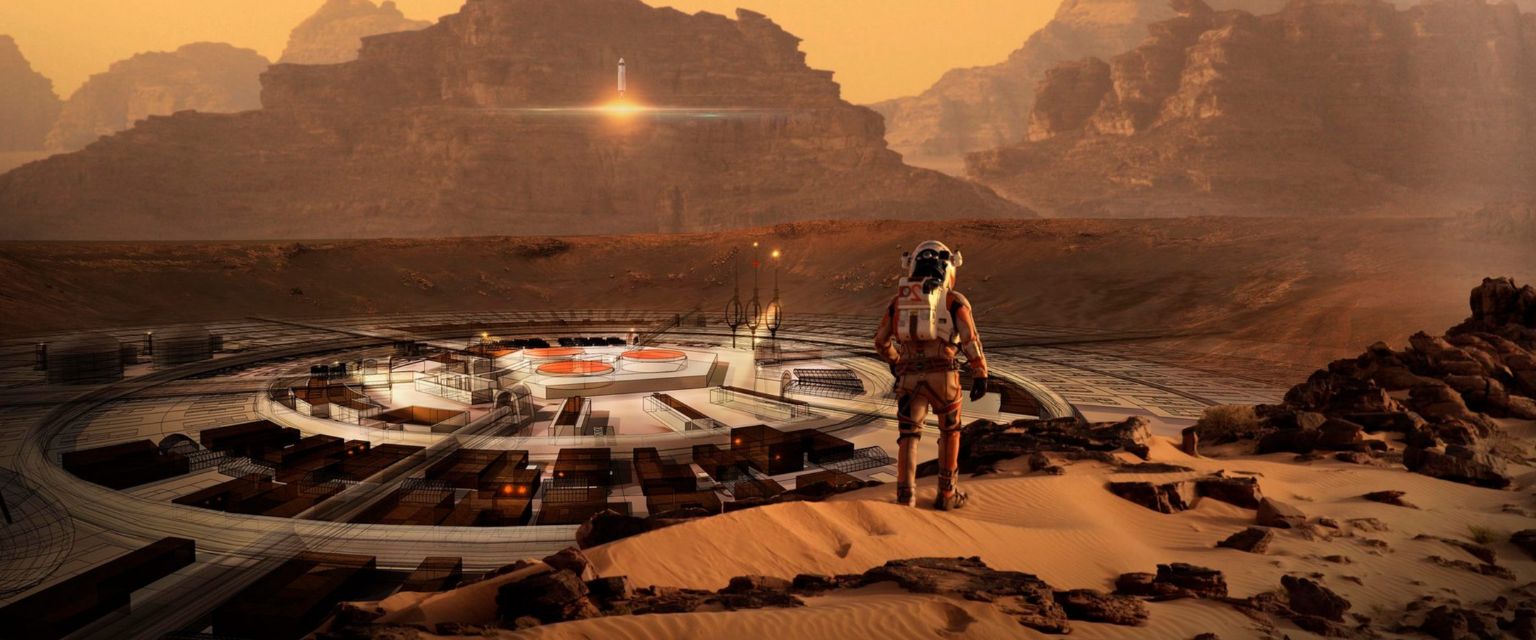 une homme sur mars