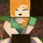 une personnage de minecraft dans une position suggestive