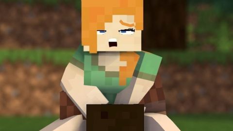 une personnage de minecraft dans une position suggestive