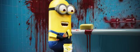 Minion Gore : en ligne, quand l’innocence rencontre l’horreur Un Minion ricanant dans une salle de bains ensanglantée