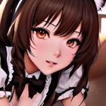 Une manga soubrette sexy sur un canapé