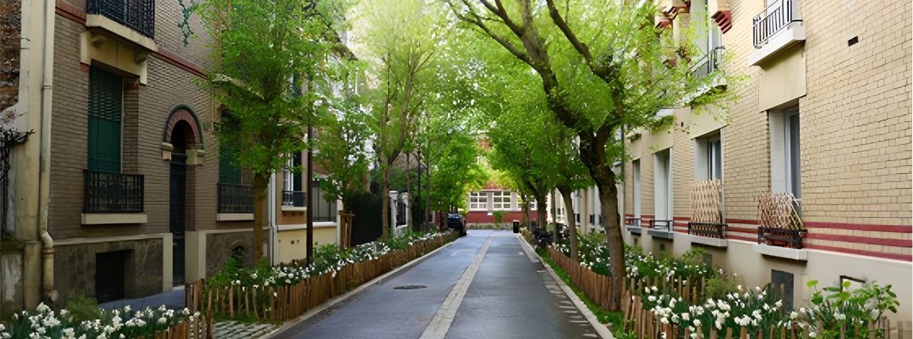 Une rue de Vincennes toute en verdure