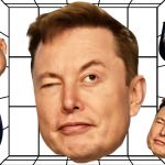 les visages de Trump et Musk qui flottent dans l'espace