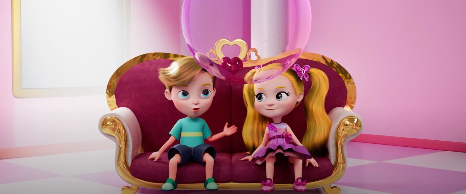 deux enfants mal animé dans un podcast