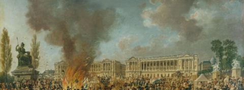 L' « âge du grief » : en 2025, le ressentimment contre les élites bouillonne Peinture de Pierre-Antoine Demachy illustrant la Place de la Concorde qui brûle