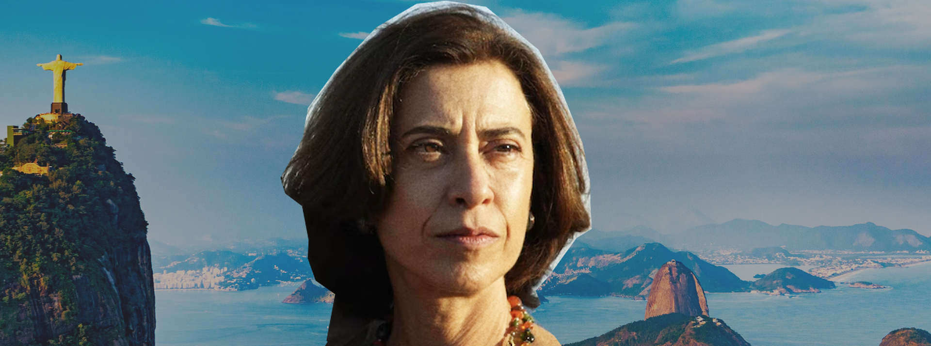 Fernanda Torres devant le Corcovado fy