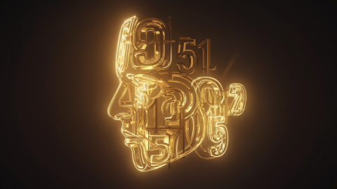 visage composé de chiffres