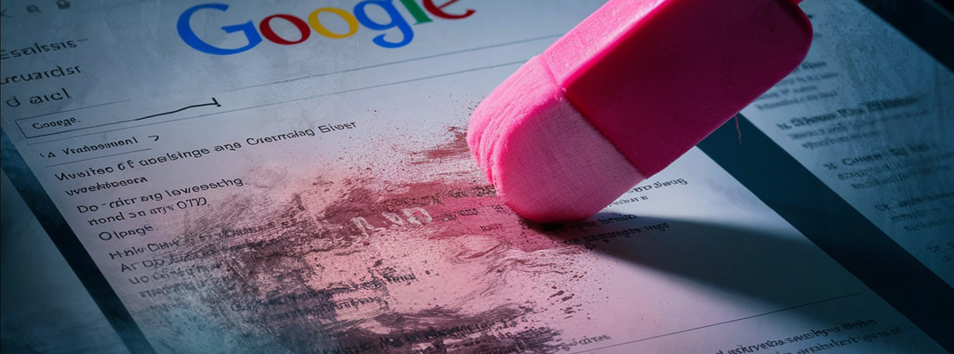 Data Rebels : les documentalistes contre-attaquent face à l’autodafé numérique de Trump - L'ADN Une gomme rose qui efface le contenu d'une page de recherche Google