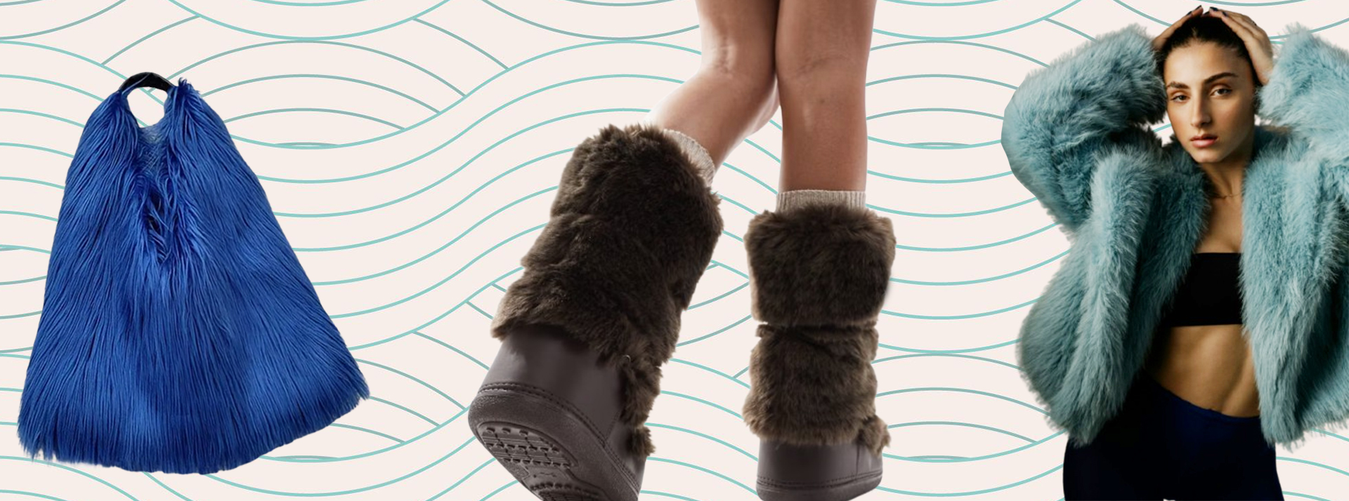 « Faux Fur » : adieu plastique, bonjour éthique - L'ADN Un sac, des moon boots et un blouson en faux fur