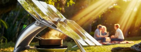 Les fours à énergie solaire sont-ils une alternative crédible au « tout nucléaire » français ? Une image de four solaire par IA