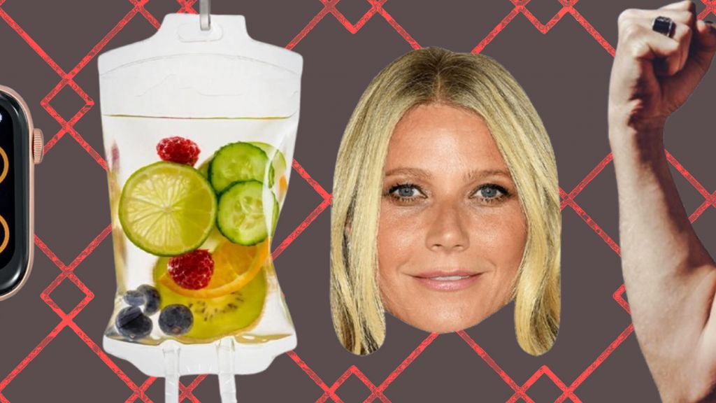 Une smartwatch, un IV, le visage de Gwyneth Paltrow et un bras musclé