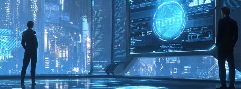 Mazars-2050 visuel futuriste avec deux personnes