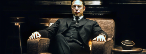 « Une offre impossible à refuser » ? Comment Elon Musk a organisé le retour des marques sur X un photo montage qui reprend une affiche du film le parrrain avec la tête de musk