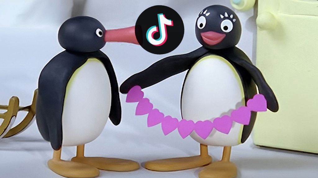 Un couple de pingus avec le logo TikTok