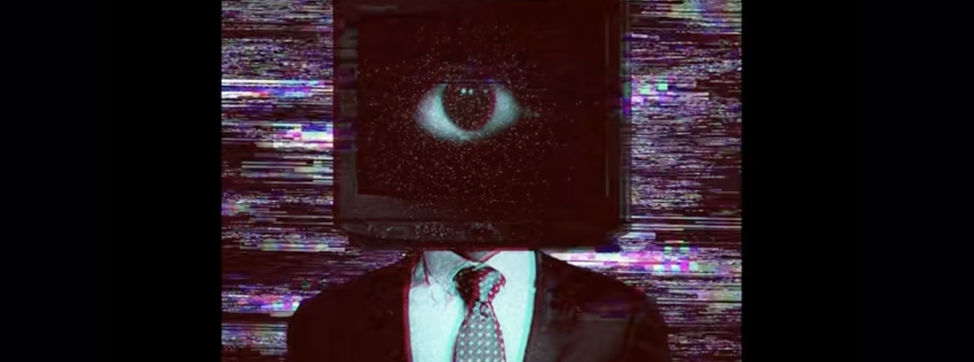 un homme avec une tete de ttelevision