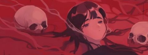 Chéri-e, fais-moi peur : prêt pour le gore à corps une jeune fille qui se baigne dans un bain de sang