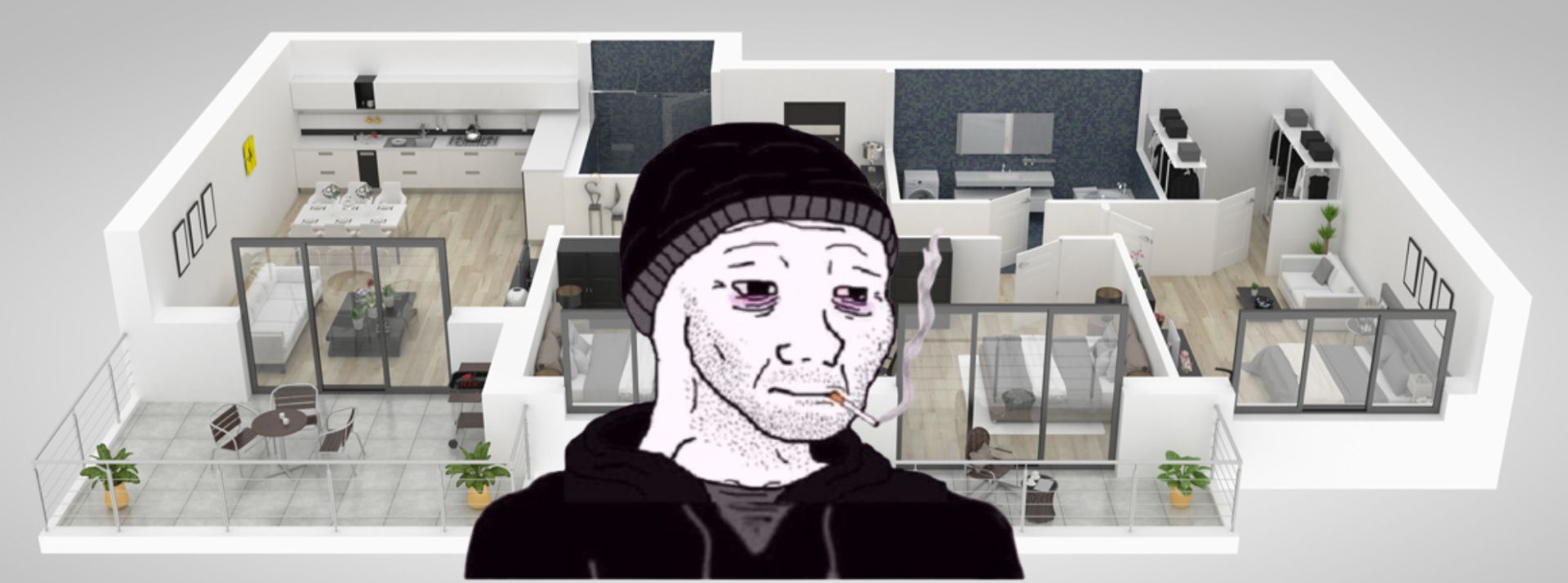 Les Millenials pourraient enfin accéder à la propriété immobilière ! Mais être (encore) perdants - L'ADN un homme deprimé face à un plan d'appartement