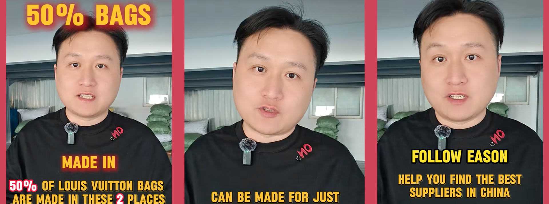 Captures du compte easeon_sourcing sur TikTok