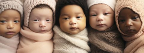 Babytech, quand les parents confient bébé aux IA Image IA de plusieurs bébés emmaillotés de toutes ortigines