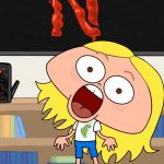 Un personnage de dessin animé blond et insuportable