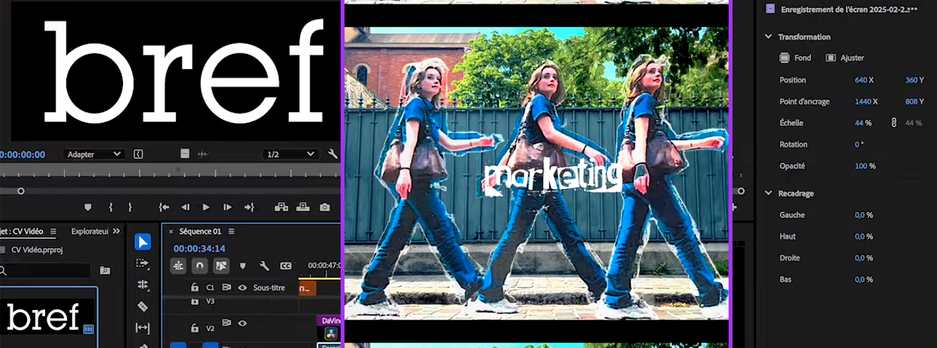 Cut, CV, clap : « Bref », j'ai fait un CV vidéo - L'ADN capture du compte TikTok @amberia-.tudio