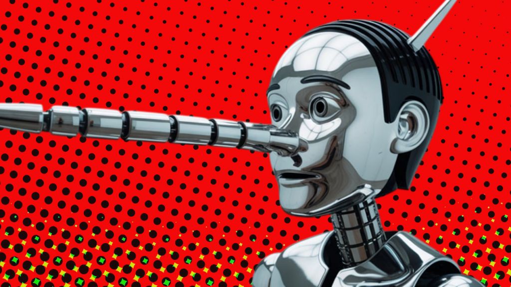 Un pinocchio robotique avec le nez qui s'allonge