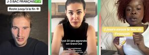 Captures de comptes TikTok de révisions pour le bac
