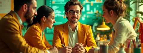 Tiny Teams : l’IA a-t-elle hacké le modèle des start-up ?  Une petite équipe de startuppers avec des écrans en fond