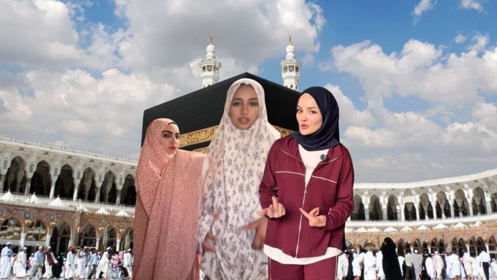 Des infleunceuses tiktok devant la Kaaba