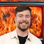 MrBeast devant une télé en feu