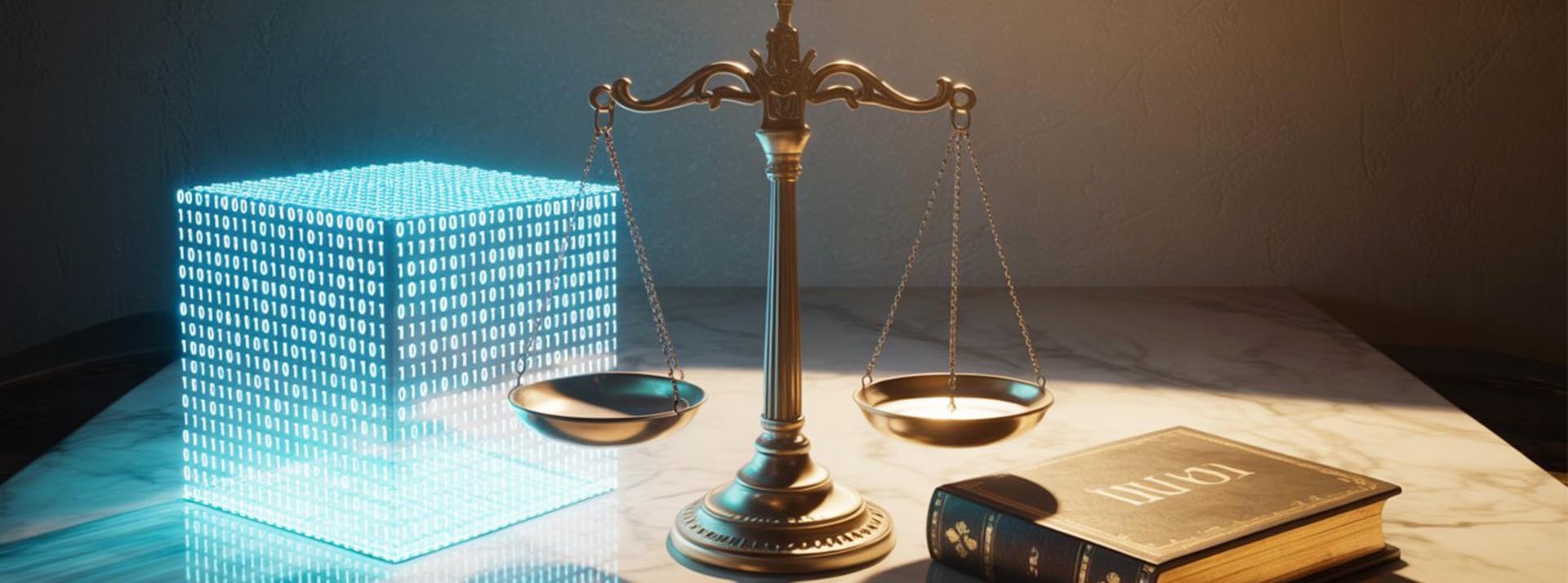 Bien venue dans le dataIsme - L'ADN Une balance de la justice, où un algorithme pèse plus lourd qu’un livre religieux