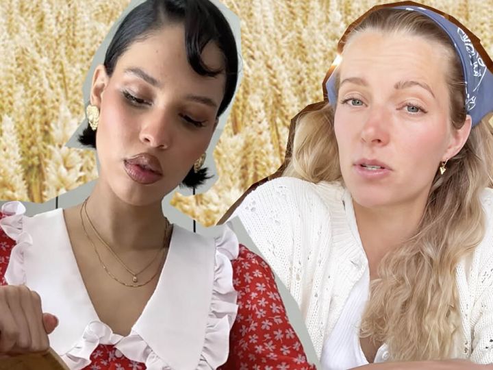 deux femmes dans un champ de blé