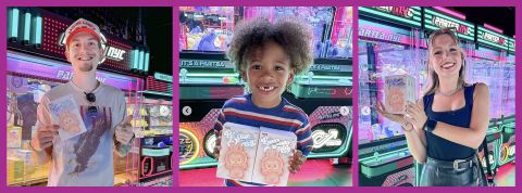 L’IRL Brainrot : quand les mèmes envahissent le commerce Des jeunes et un enfant qui gagnent des peluches labubu dans des machines à pinces