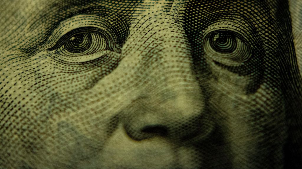 Zoom sur un billet vert US