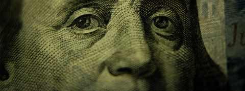 Zoom sur un billet vert US