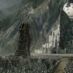 la citadelle de Minas tirit assiégée avec le logo de Wikipédia au dessus