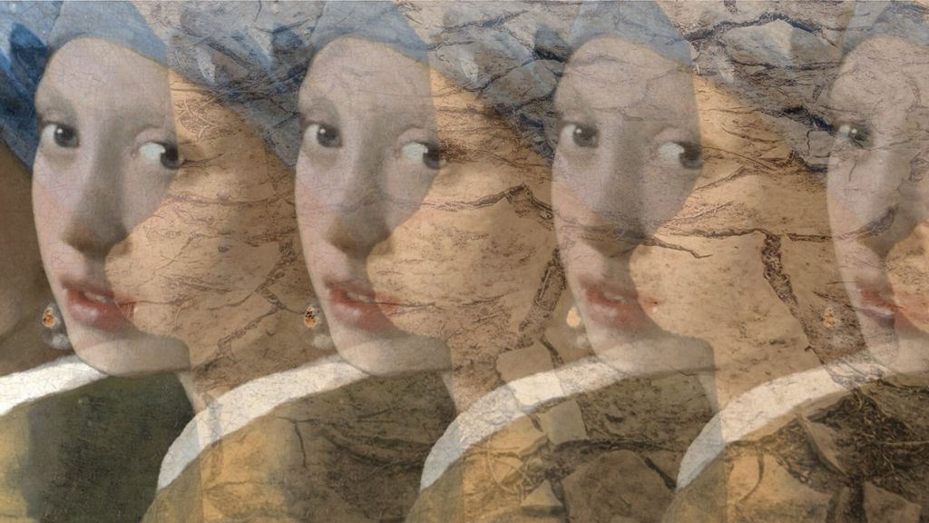 La jeune fille à la Perle répétée, disparait petit. à petit