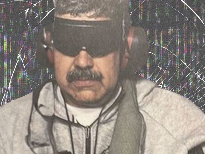 Maduro en jogging avec son casque audio