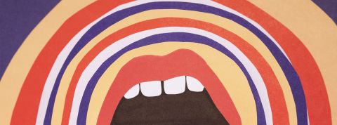 Une bouche pop qui crie faite en papier