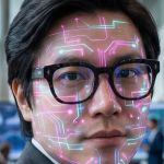 Gros plan sur des visages avec mumières digitales dans un grand open space