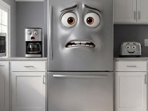 Des appareils électroménagers humanisés, type studio Pixar